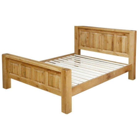 Chunky Oak - Nệm 1m6 x 2m : Giường Ngủ Gỗ Sồi Chân Trụ